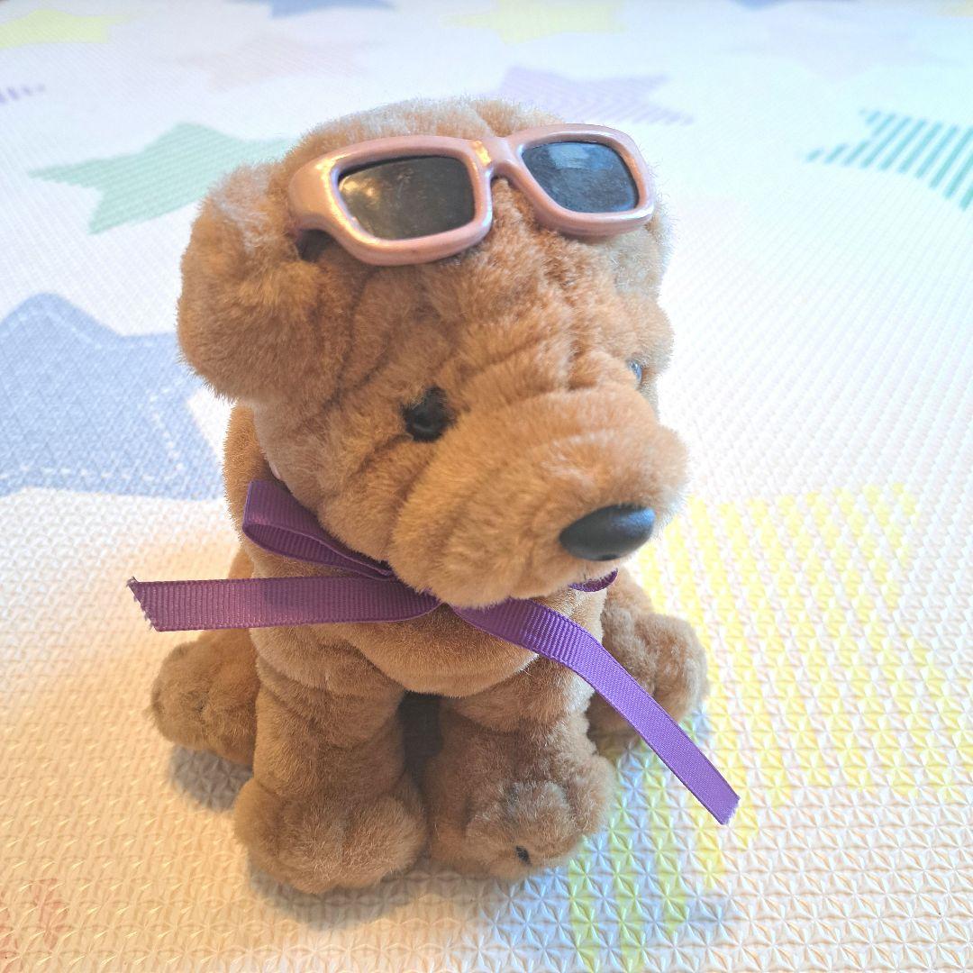 AVANTI サングラス付きブルドッグ　ぬいぐるみ　犬　ブルドッグ　昭和レトロ AVANTI サングラス付きブルドッグ ぬいぐるみ 犬 ブルドッグ 昭和レトロ