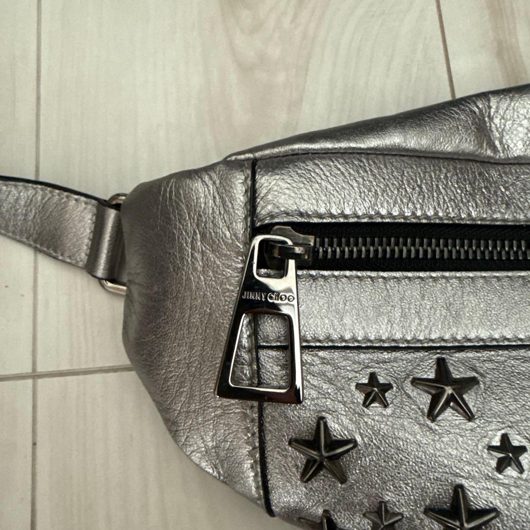 極美品 ジミーチュウ デリー スタースタッズ レザー ボディバッグ