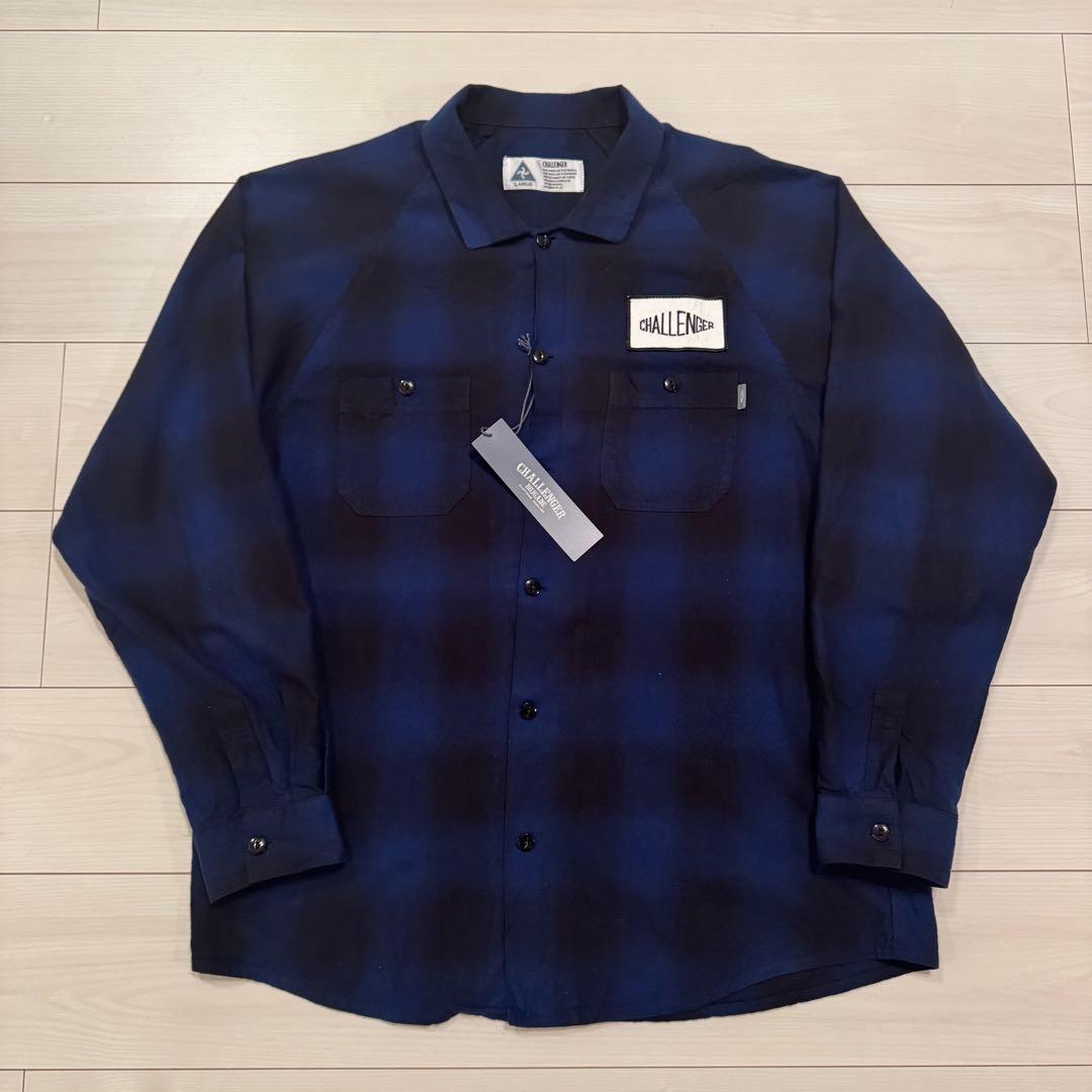 断*ン様 CHALLENGER CHECK WORK SHIRT オンブレチェッ CHALLENGER / L/S CHECK WORK SHIRT -Navy-
