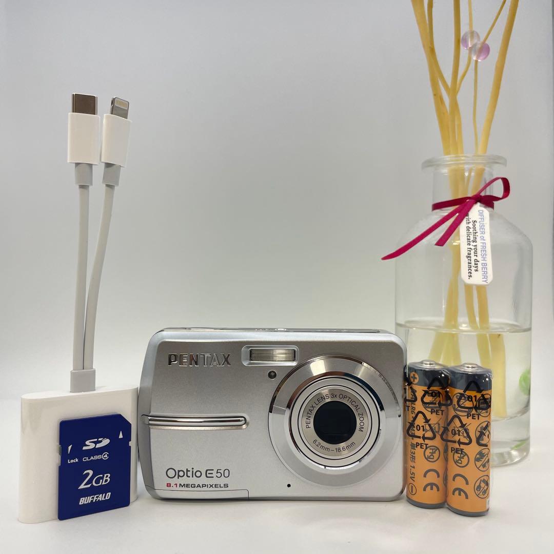 美品✨PENTAX Optio E50✨動作確認済 スマホ転送OK 単三電池♪ - メルカリ