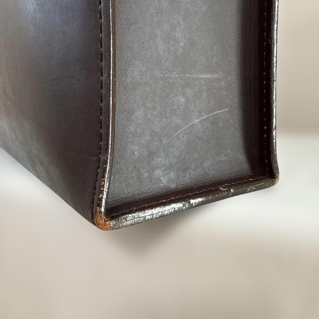 亀屋革具店 大きなトートバッグ肩掛けタイプ ダークブラウン （横幅40