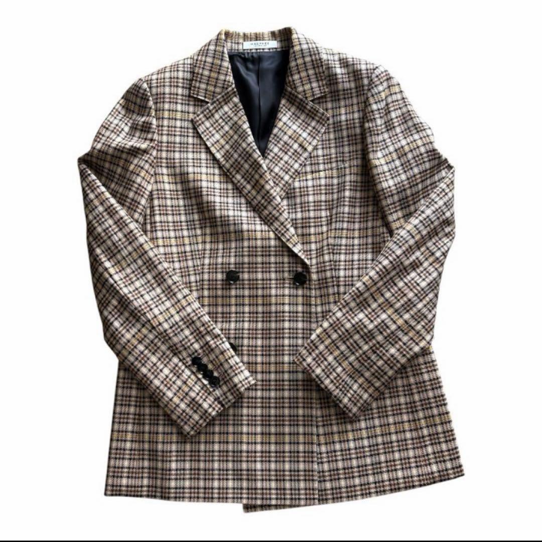 MACPHEE チェック柄 ダブルブレストジャケット トゥモローランド 34