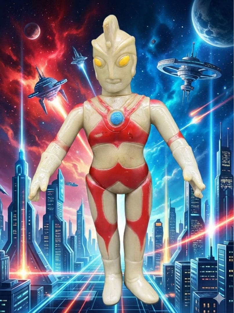 激レア】当時物 マルサン ウルトラマンエース ミドルソフビ 14cm 希少