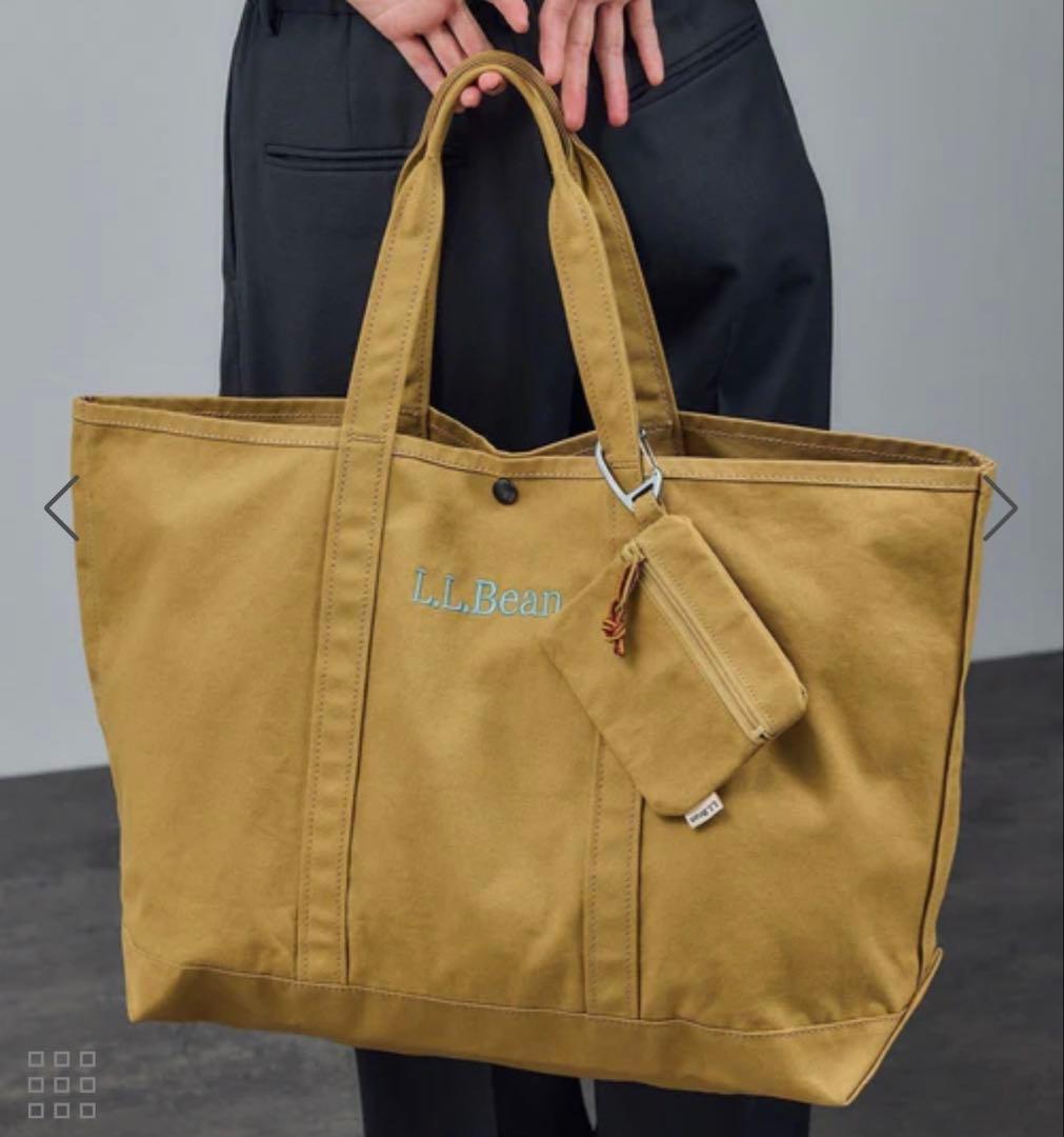 ジャドール　別注　L.L.BEAN グローサリートートバッグ　ポーチ付　キャメル