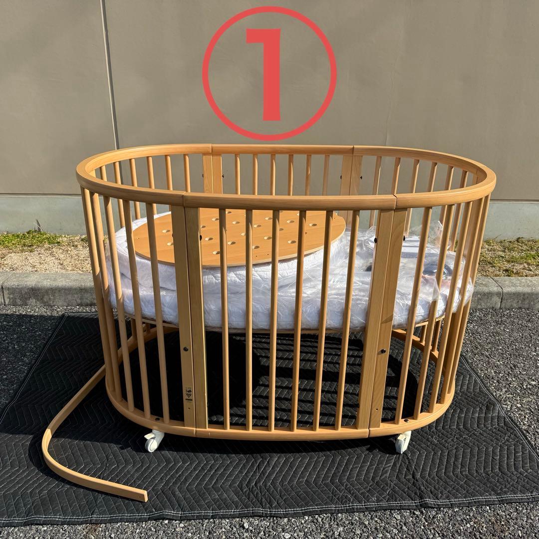 ① ストッケ スリーピー ベビーベッド 木製 ナチュラル V2 美品 ストッケ スリーピー ベビーベッド 木製 ナチュラル V2 寝具
