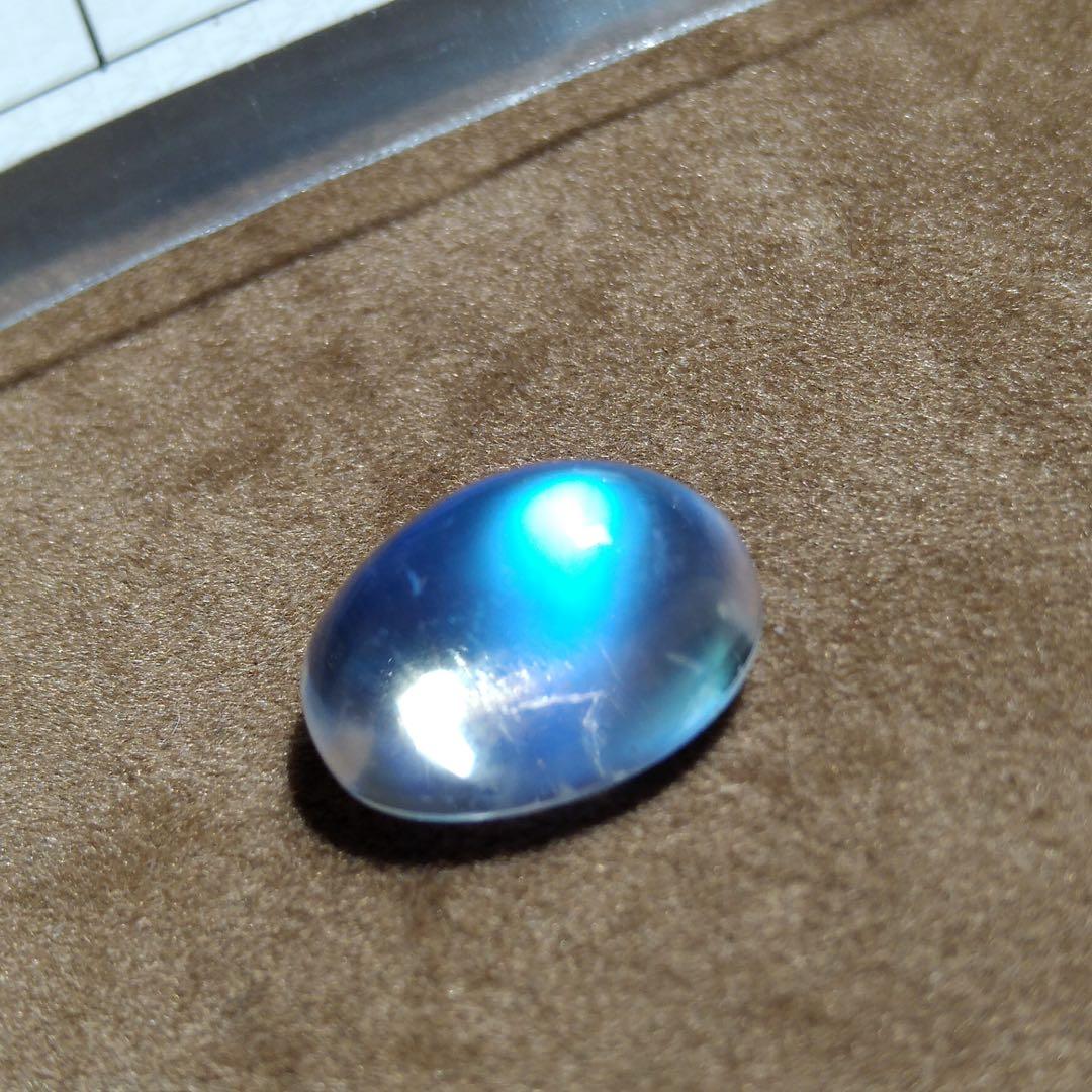 5.916ct 大粒 ★ 天然ブルームーンストーン ルース 鑑別済み 外し石