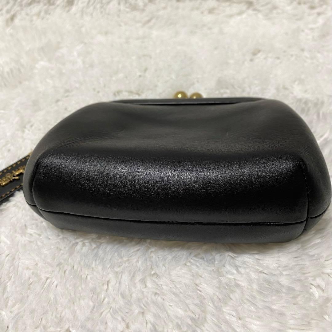 美品】大人気 入手困難 COACH コーチ がま口 キスロック レザー 黒