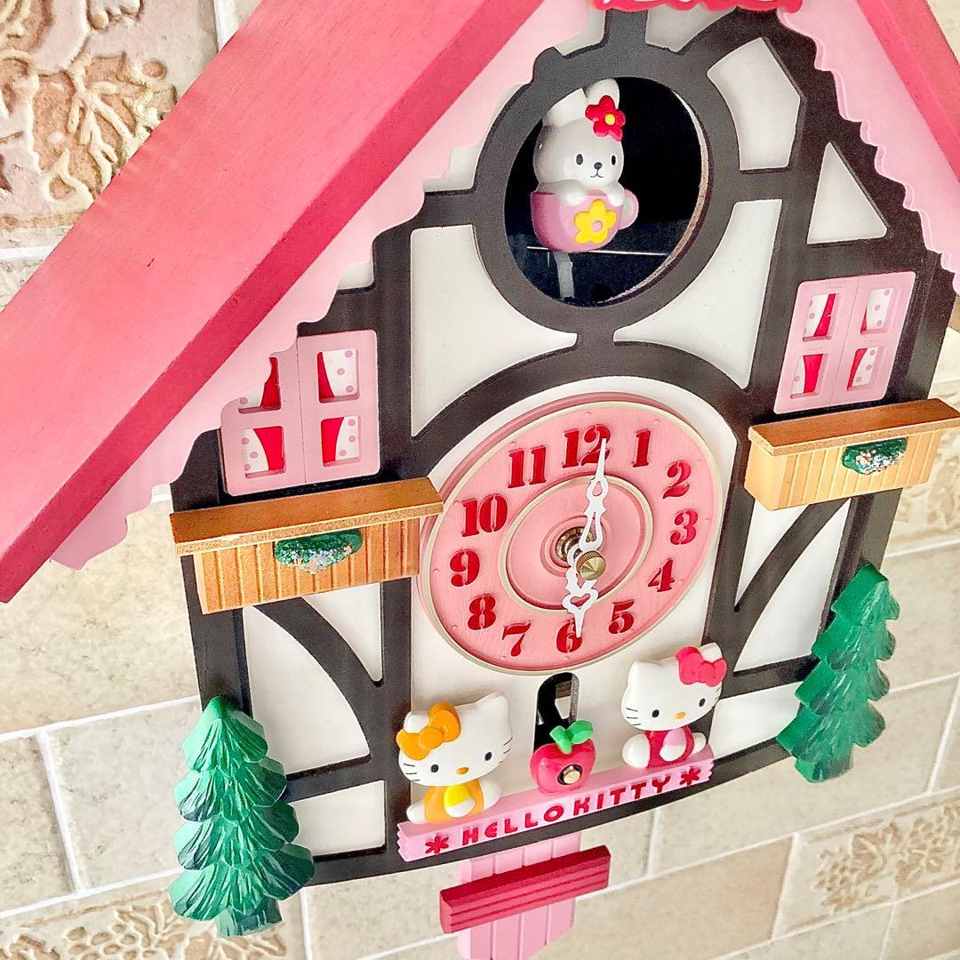☆希少！振り子時計 鳩時計 レトロハローキティ オルゴール 動作確認