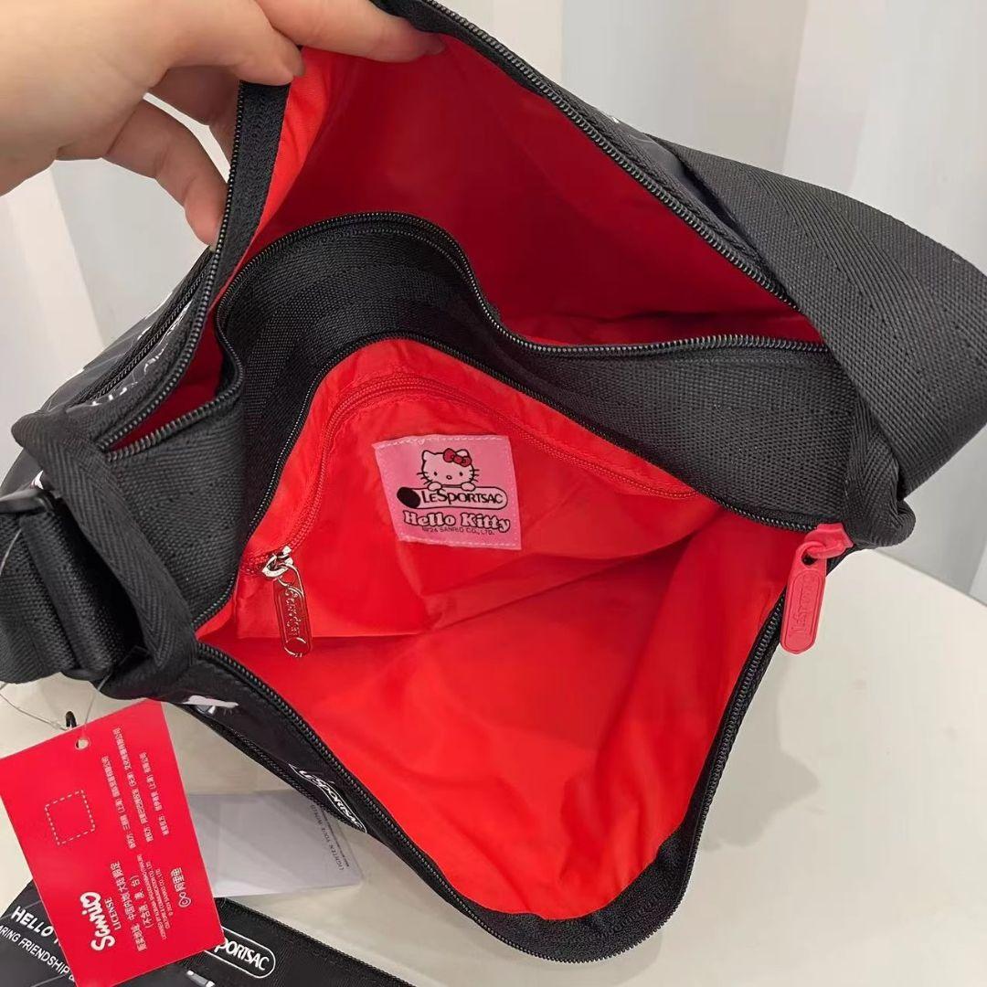 レスポートサック ハローキティ リボン結び ブラック ショルダーバッグ
