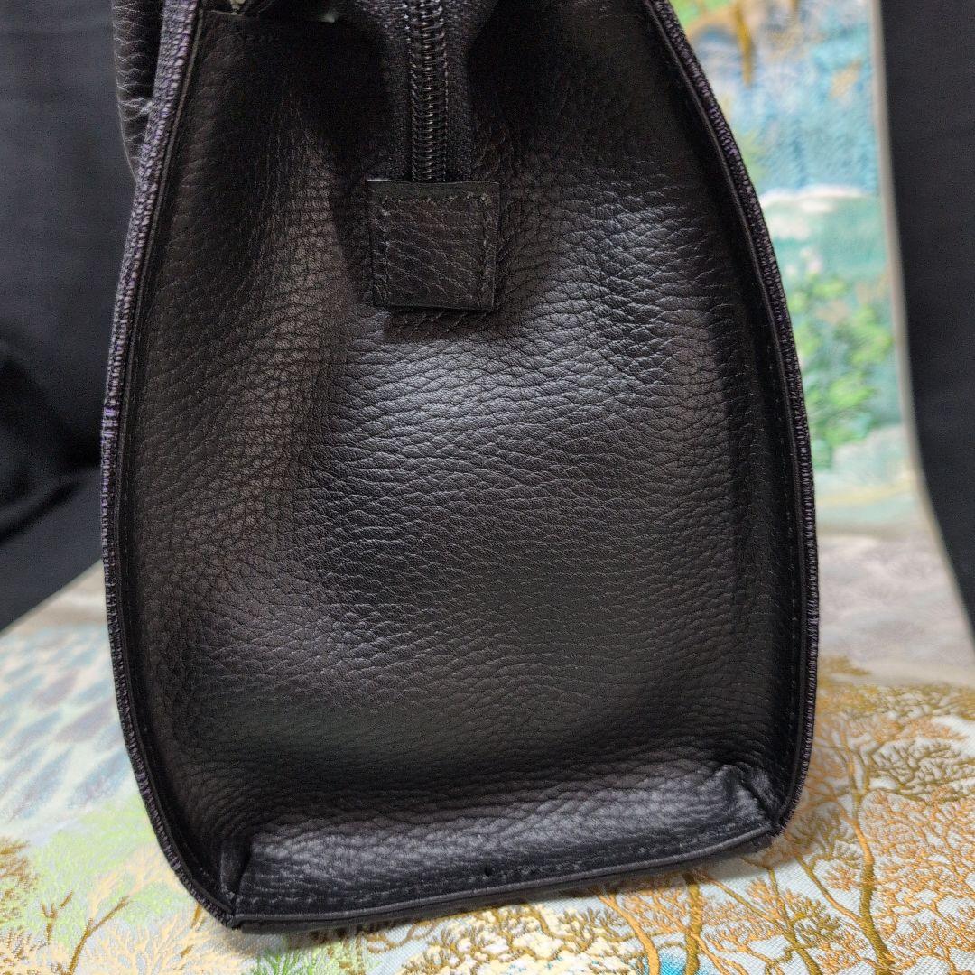 高級利休バック 黒紫花弁 シンプル トートバッグ 和装バッグ新品