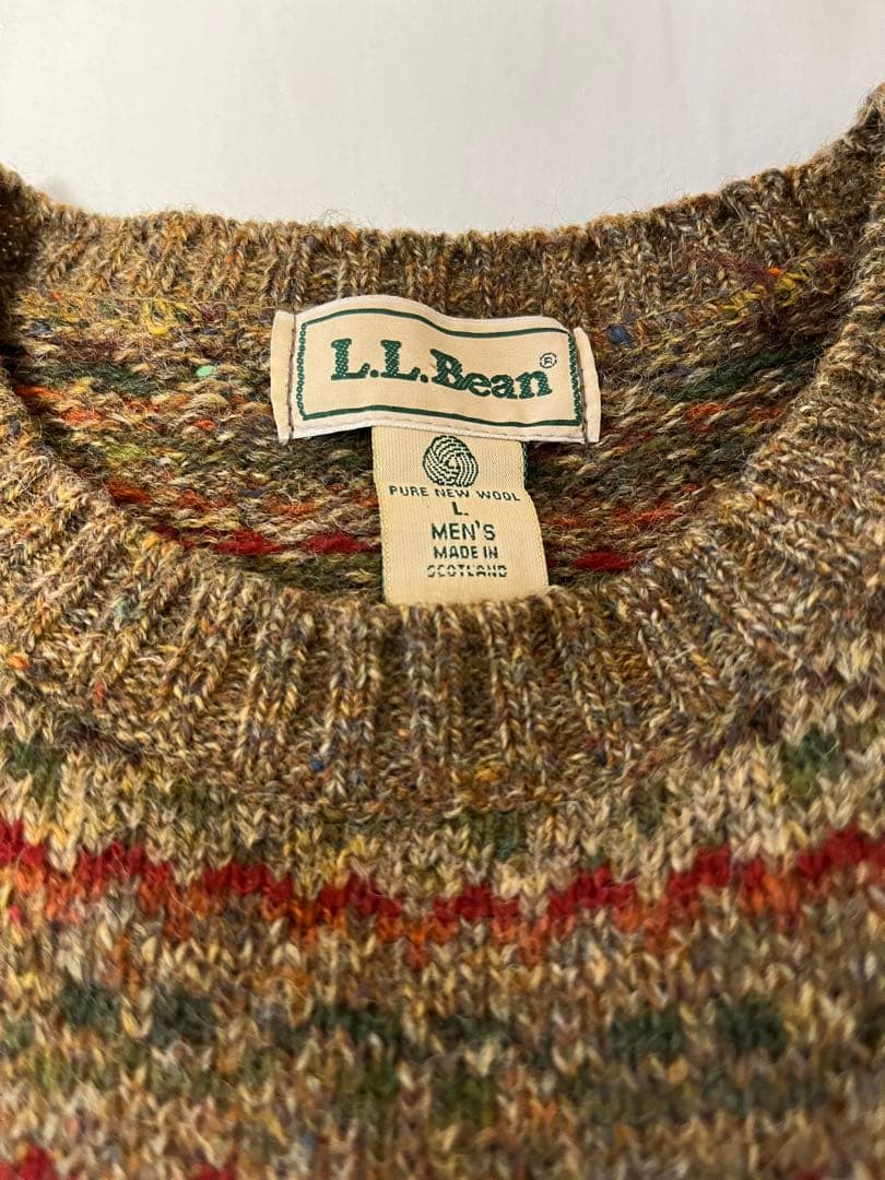 L.L.Bean 80s スコットランド製 ウール ニット 柄