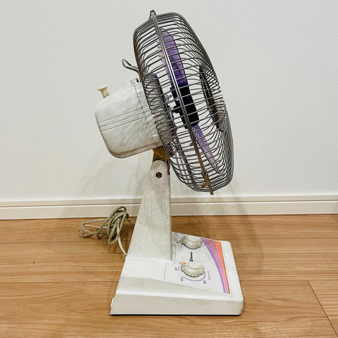 昭和レトロ ナショナル F-R252A 25cm レトロ扇風機 当時物 パープル
