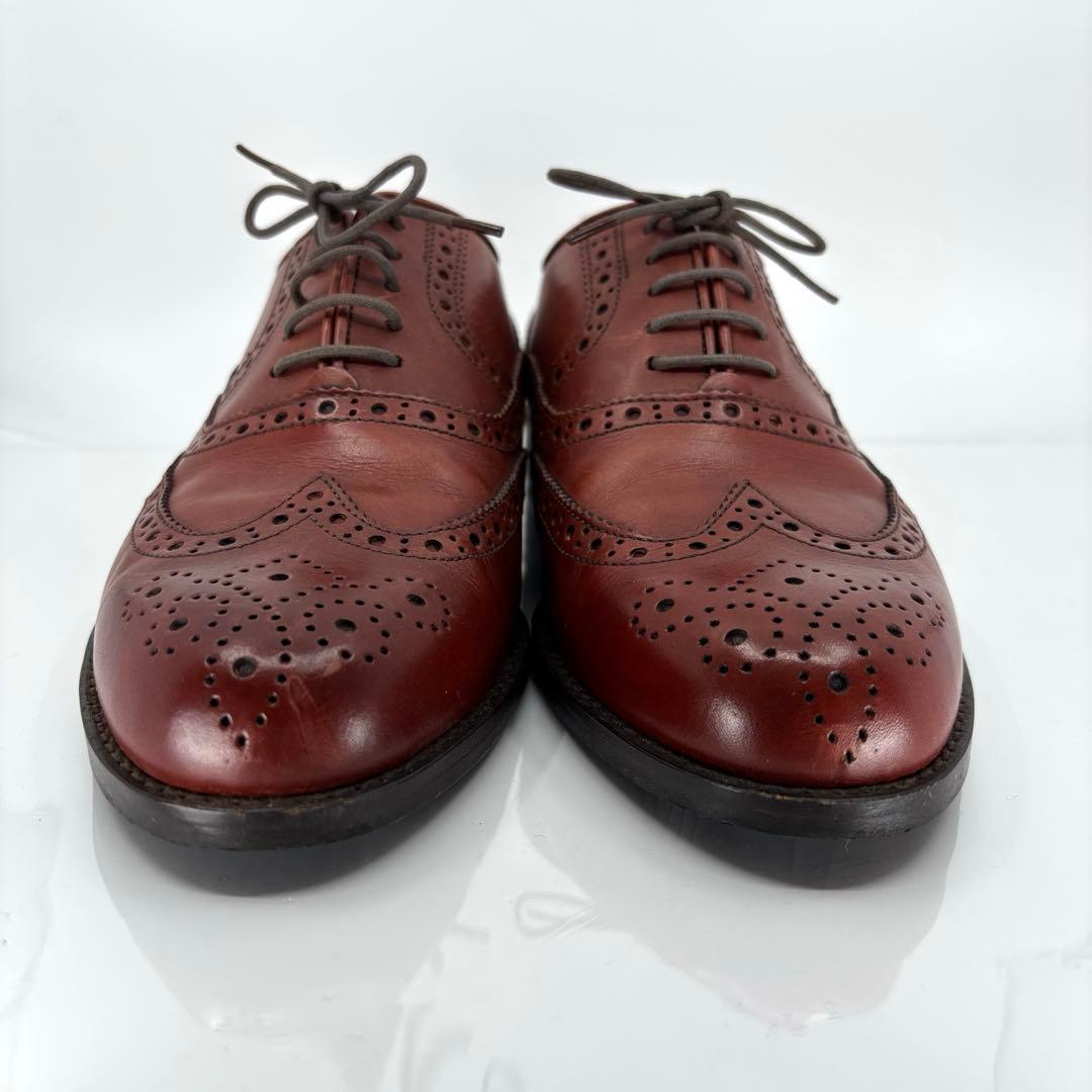 イヴサンローラン ウイングチップ メダリオン 25.5cm 革靴 ブラウン 本革