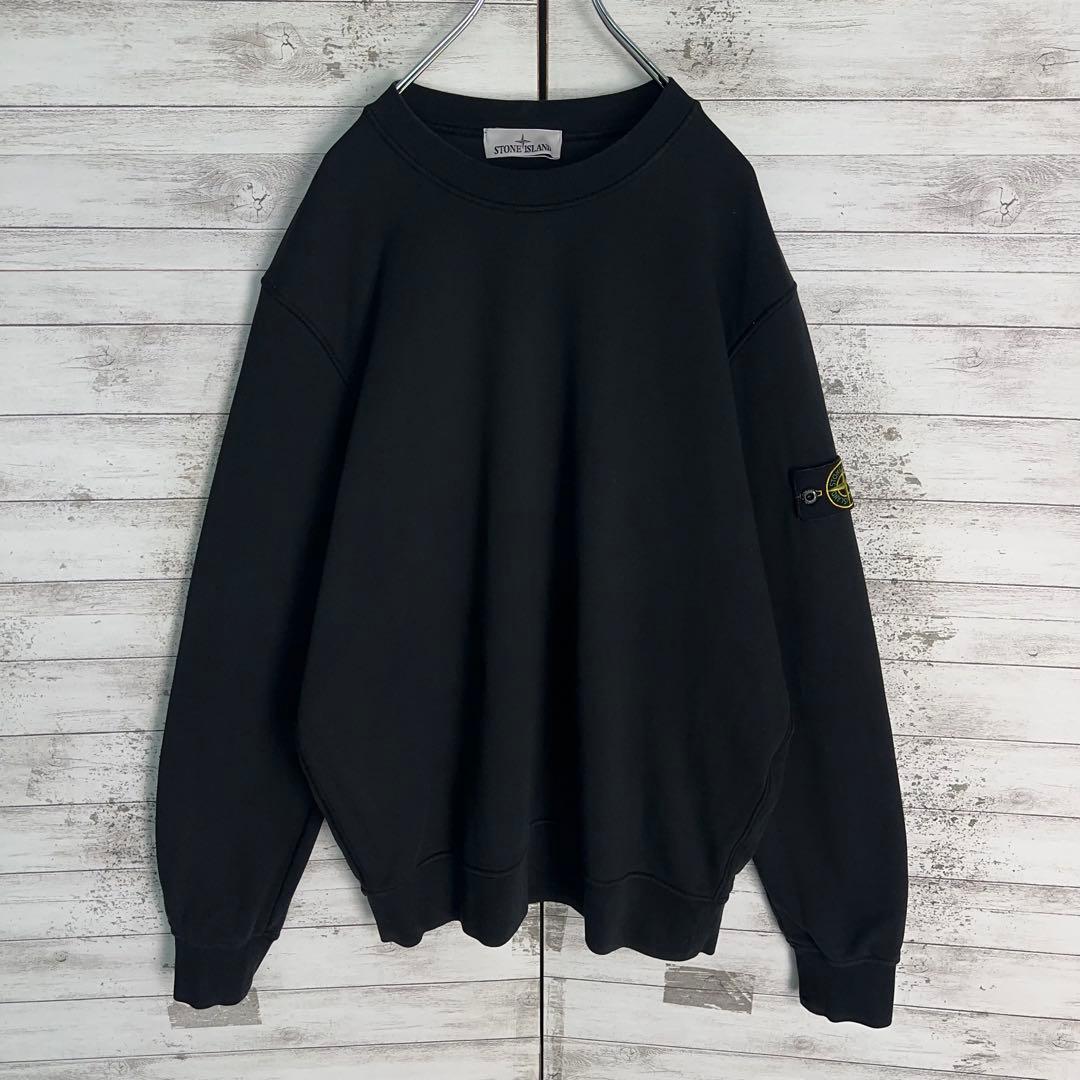 11766【美品・QR鑑定済み】ストーンアイランド XLサイズスウェット 黒