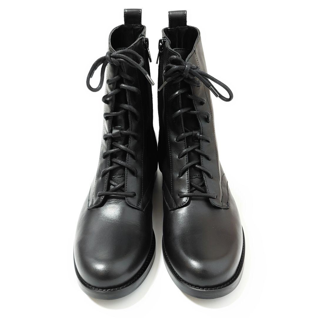 未使用 ファビオルスコーニ ラウンドトゥ レースアップ レザー ブーツ