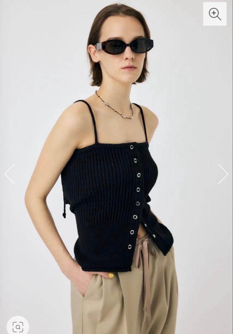 moussy FRONT BUTTON ニットキャミ　ネット完売 MOUSSY（マウジー） キャミソール FRONT BUTTON KNIT キャミソール