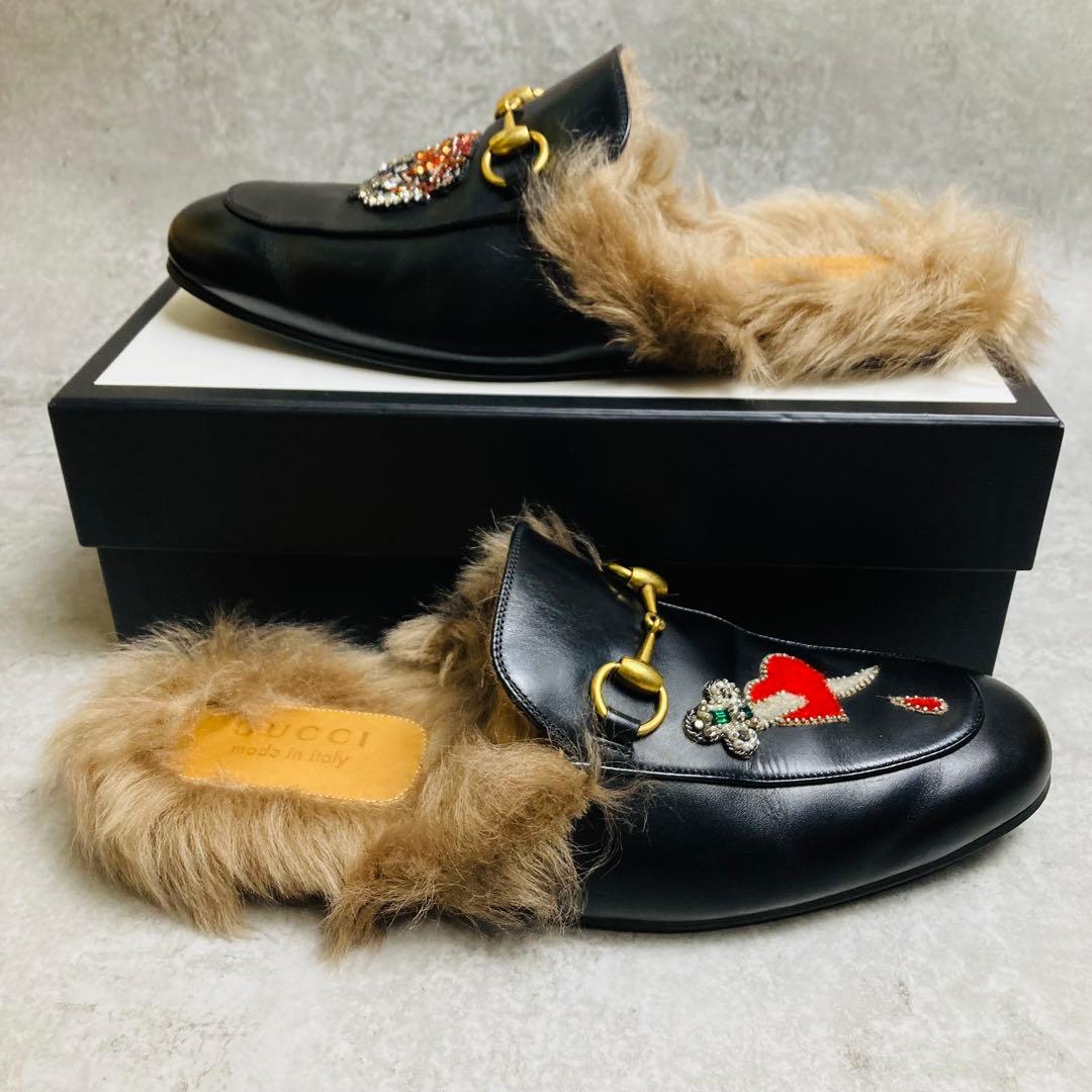 GUCCI グッチ プリンスタウン ホースビット ファー ミュール 7