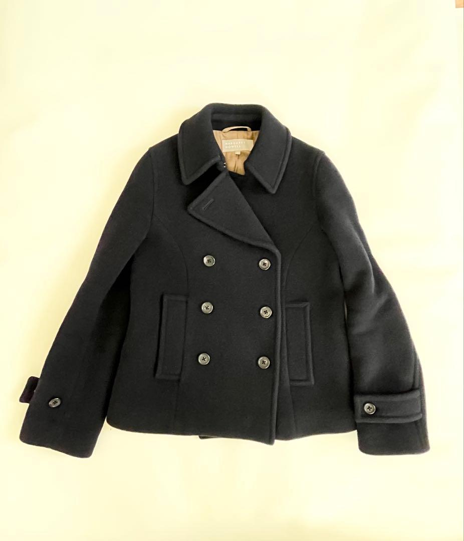 マーガレットハウエル ウール カシミヤ ピーコート ショート ＊