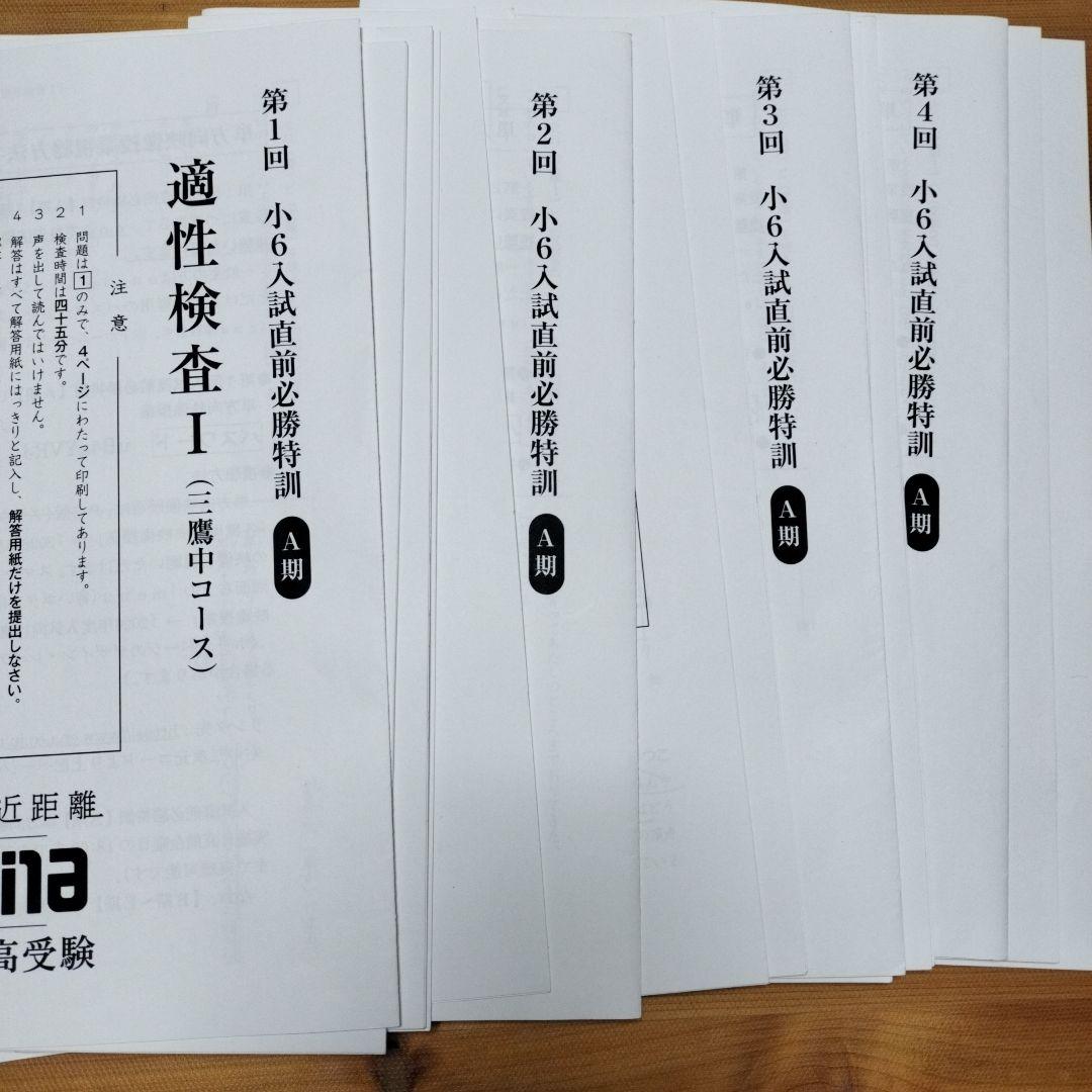 最新版 小6 日曜特訓 前期日特 後期日特 直前特訓 三鷹中 全31回 バラ
