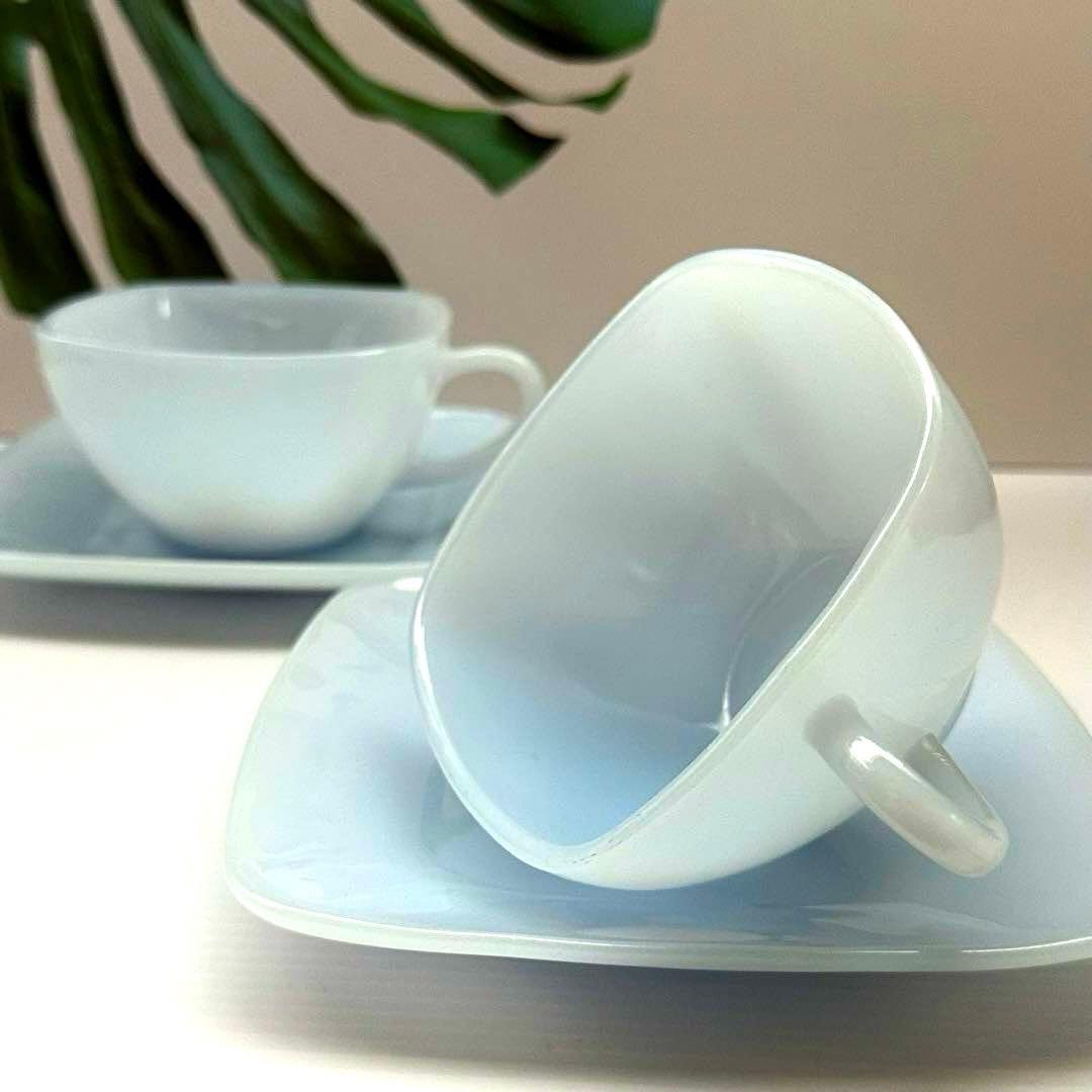 ファイヤーキング アズライト チャーム スクエア カップ&ソーサー 2客