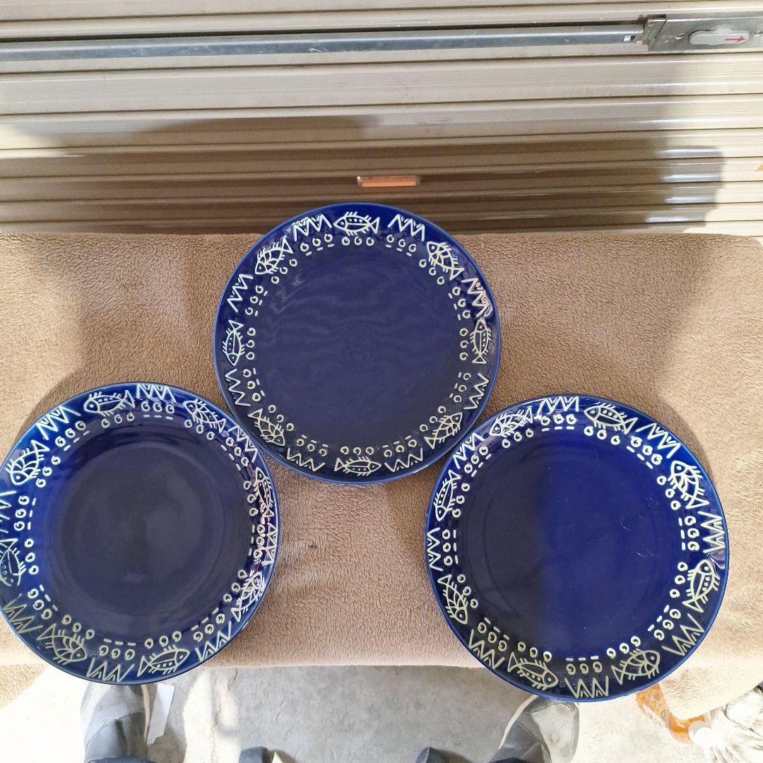 三洋陶器 アラビアンブルー パスタ皿 カレー皿 魚柄 3枚セット - メルカリ
