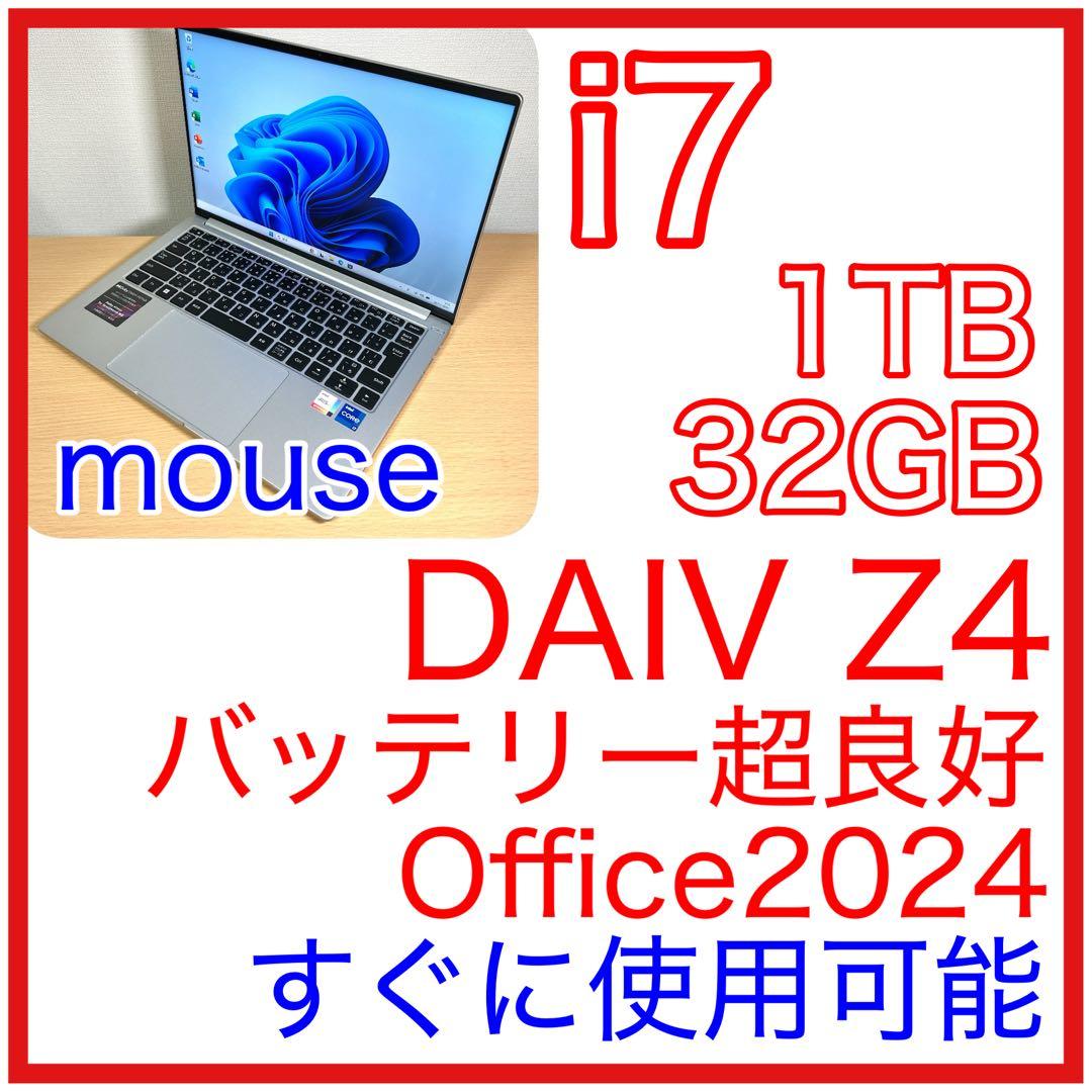 マウスコンピューター DAIV Z4 i7 32GB 1TB ゲーミングノート DAIV Z4-I7I01SR-A Windows 11 Iris Xe グラフィックス搭載 高性能
