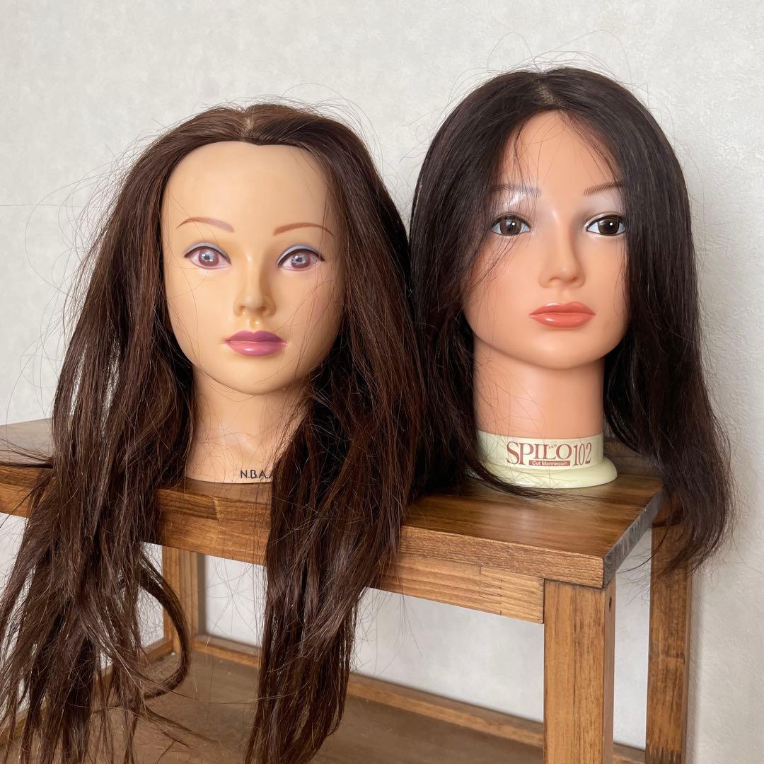ヘアセット　練習用　マネキン　ウィッグ N.B.A.A. NBAA グレイヘア カラー＆カット練習用 マネキン N.B.A.A. カット