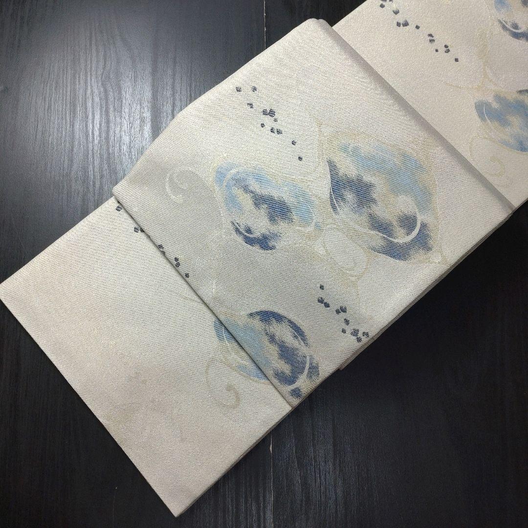 正絹 袋帯 六通柄 灰汁発酵建本藍染 佐藤昭人 中西秀典 つづれ