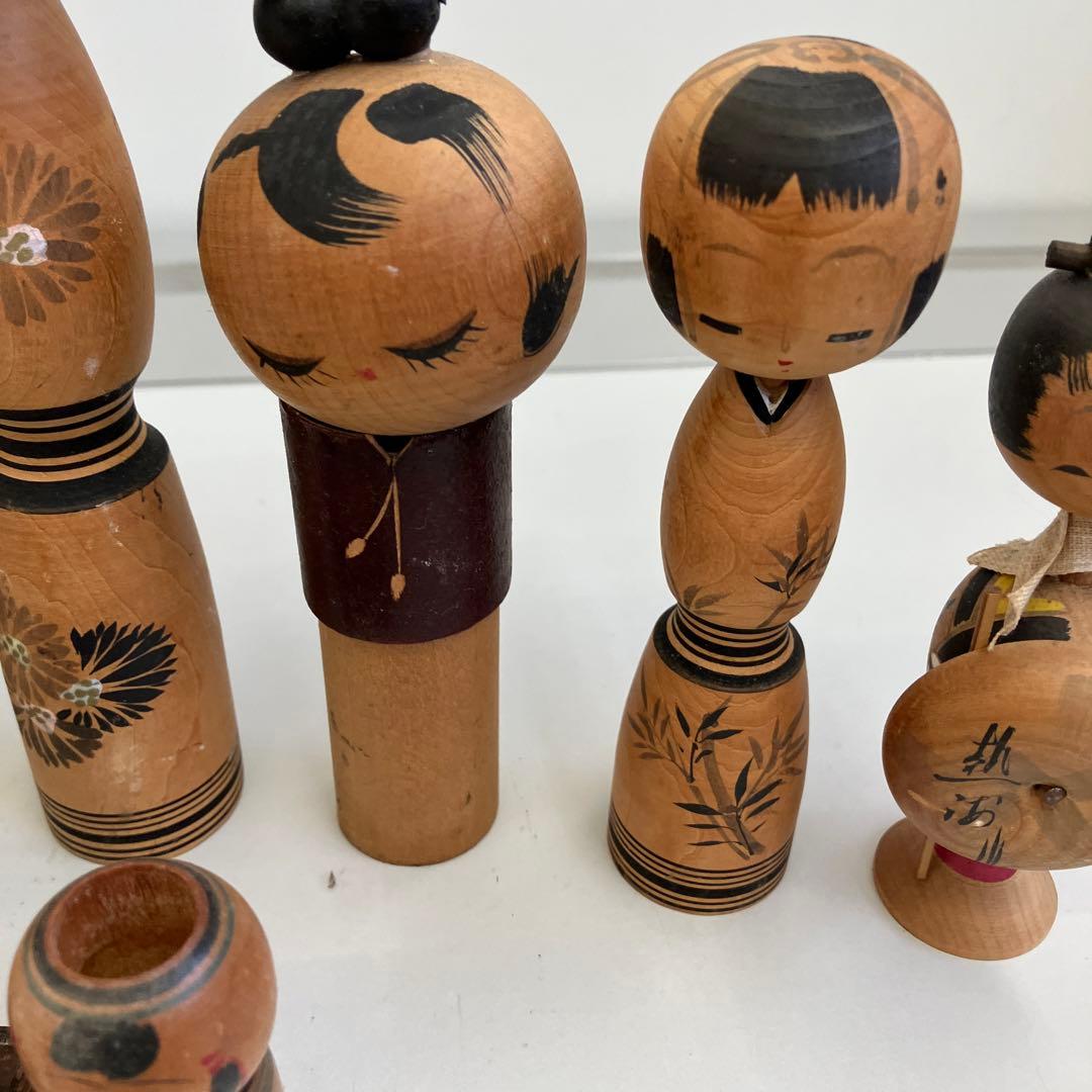 昭和レトロ 木製 伝統工芸 工芸品 小芥子 こけし7体セット まとめ売り