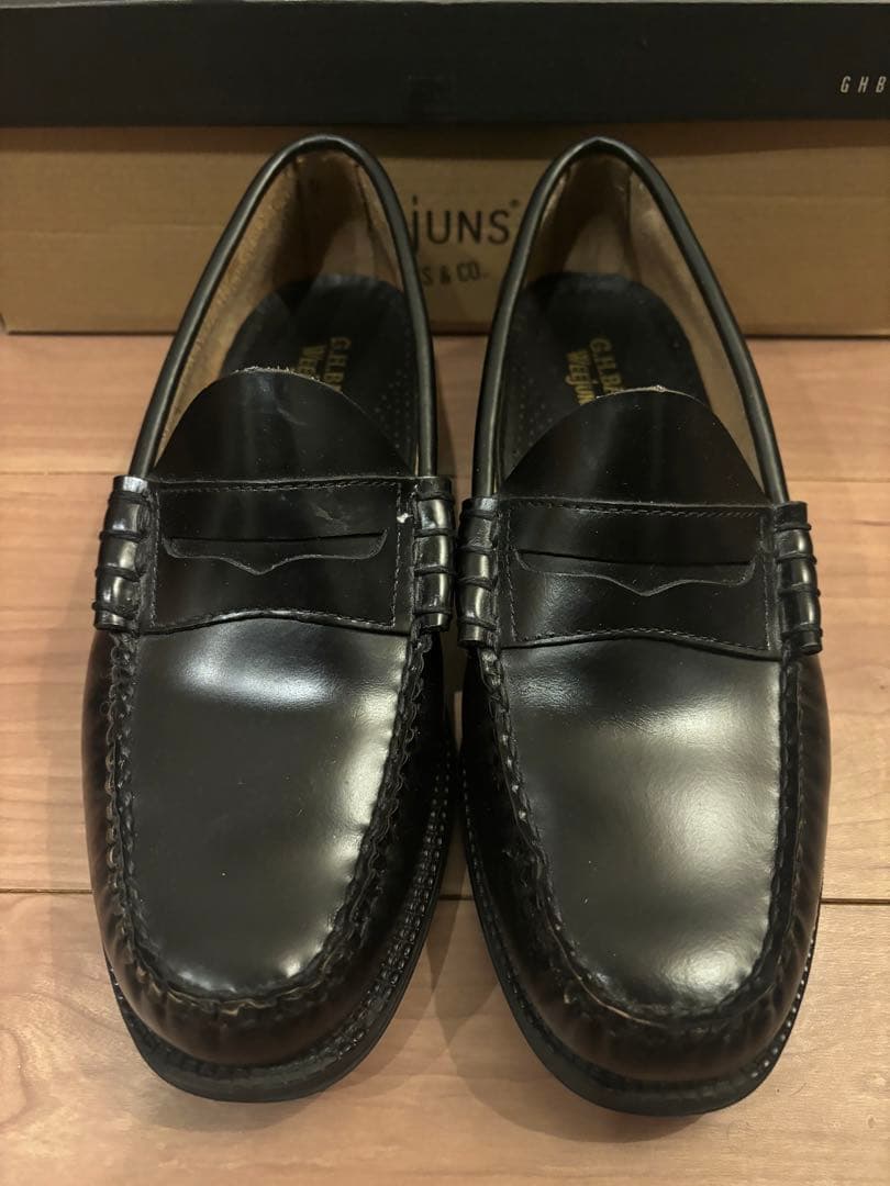 【美品】G.H.BASS weejuns ブラックローファー 25cm