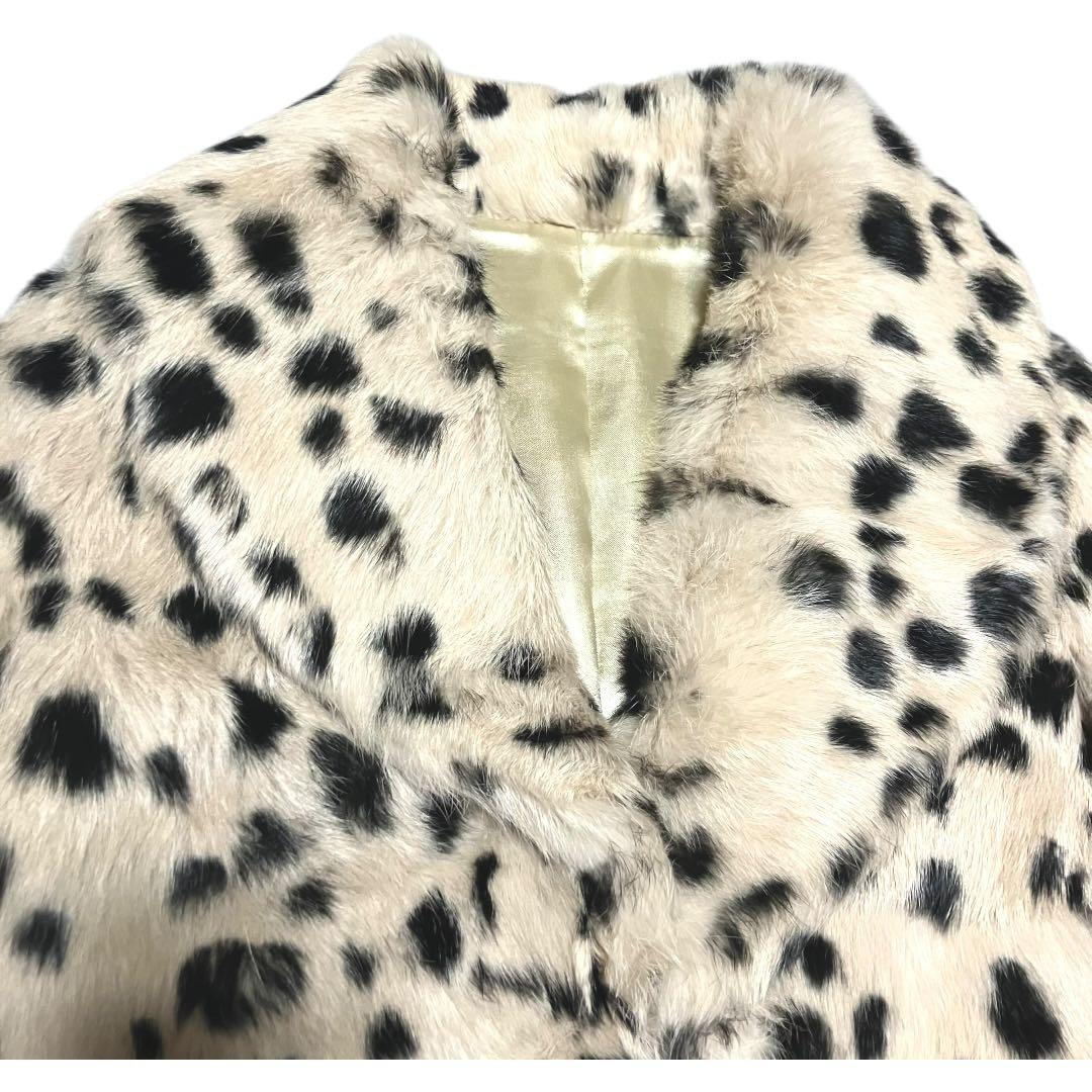 美品】ダルメシアン ラビット y2k リアルファージャケット 毛皮 丈短