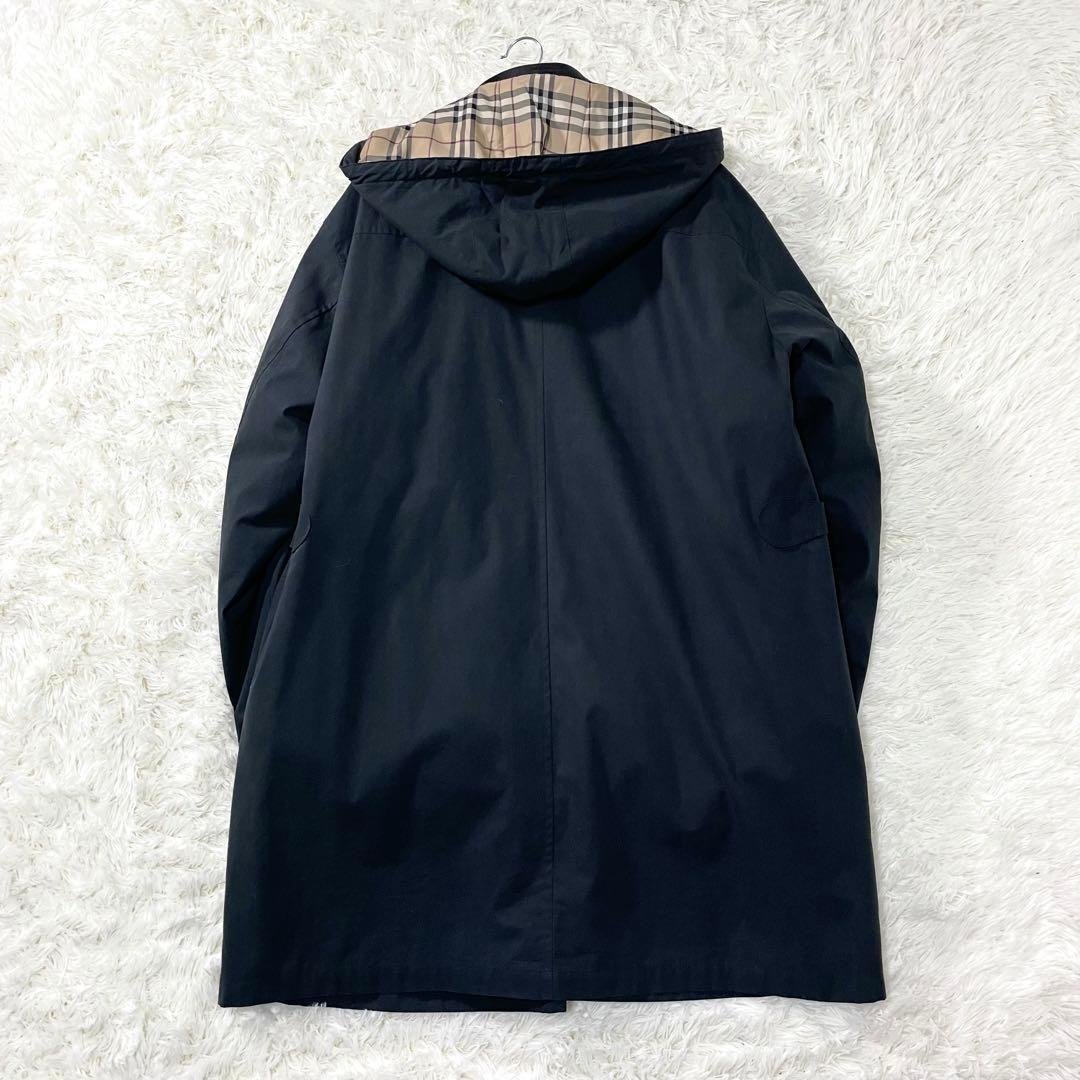 美品】バーバリーロンドン フーデッドコート XLダウンライナー ノバ