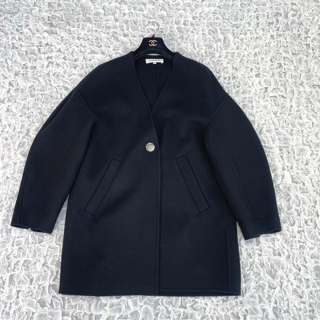 エンフォルド ウールリバーカーデコート　ノーカラー ENFOLD ウールリバーコート – COLDBECK ONLINE