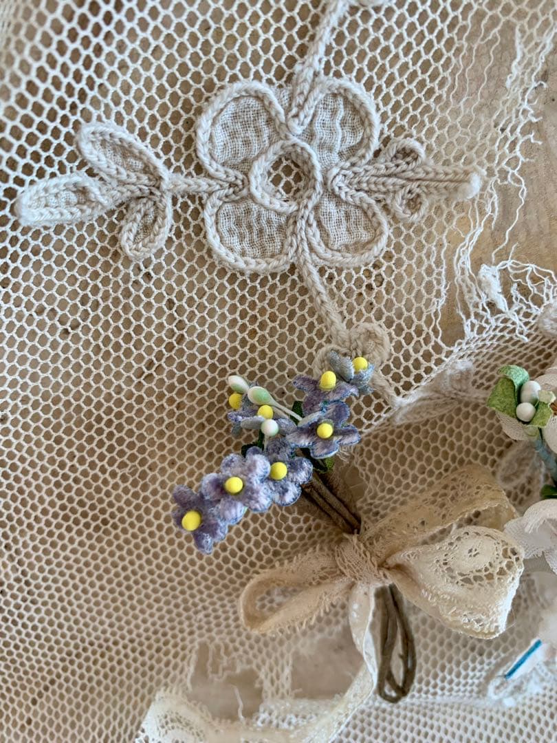 フランスアンティークジャルディニエール布花＆キャンドルホルダー