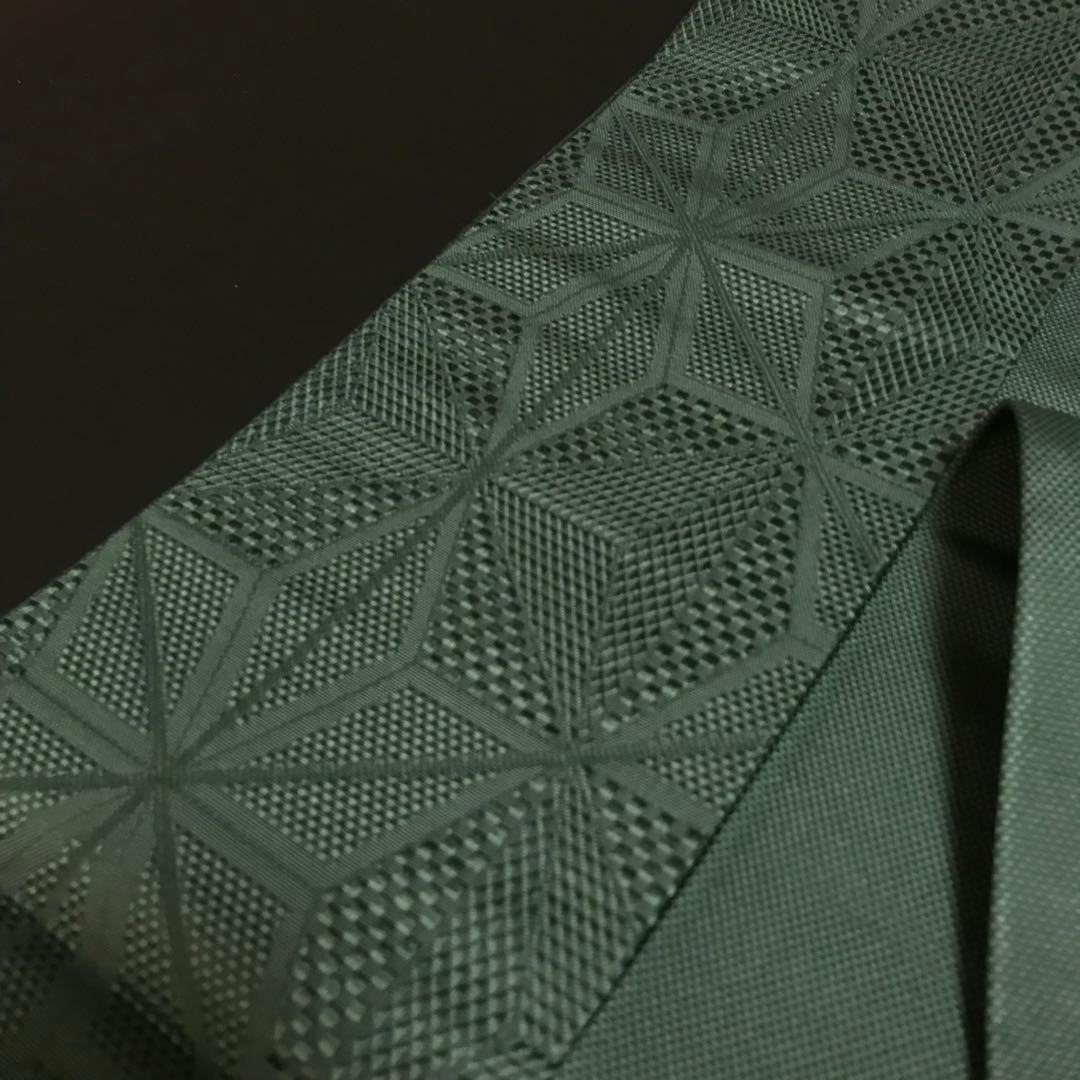 6474］名古屋帯 美品 本場筑前博多織 麻の葉地紋 八寸 正絹 着物