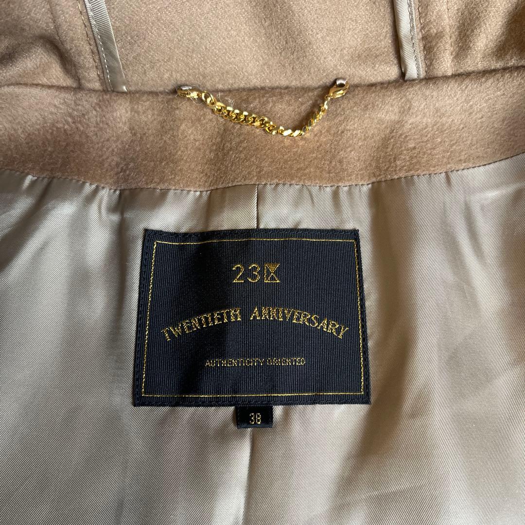 美品】23区20周年記念ベージュフード付きコート (ロロピアーナ) - メルカリ