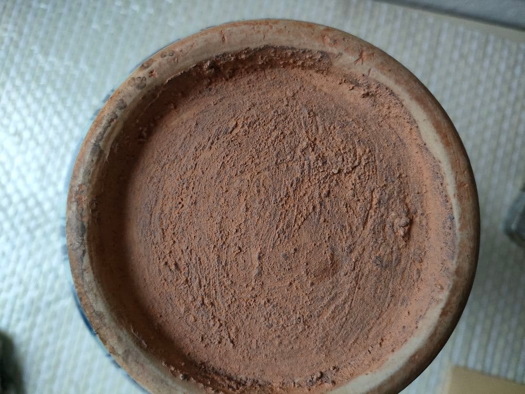 ○染付 青花 花瓶／中国陶磁器 画賛 蓮池水鳥図 高口花入れ