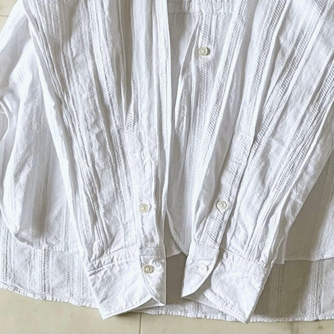 美品＊45R インドカラミレースのビッグーグーシャツ 2 白 R刺繍 日本製