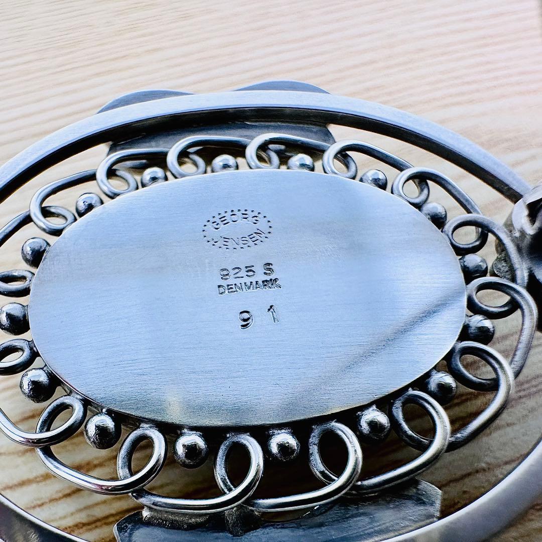 GEORG JENSEN 91 ヘマタイトシルバーブローチ925S