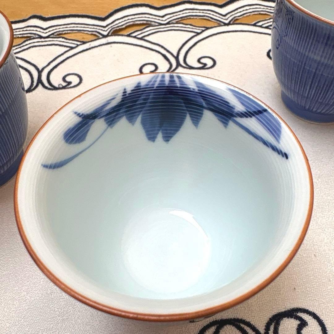 希少・未使用】有田焼 李峰造 乱菊 煎茶揃 5客セット 裏印入り 木箱