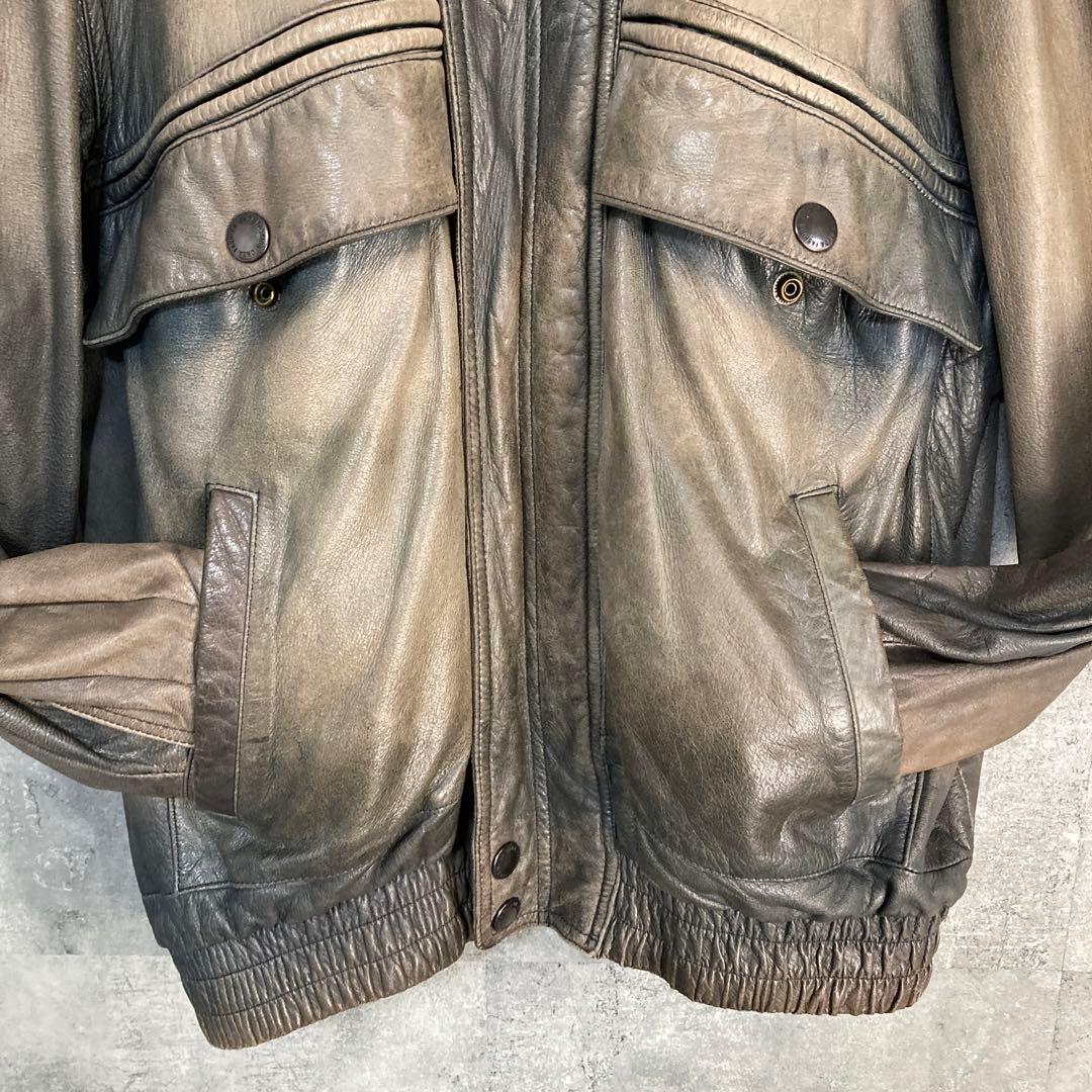 鬼フェード レザージャケット ライダース フライトジャケット Lサイズ