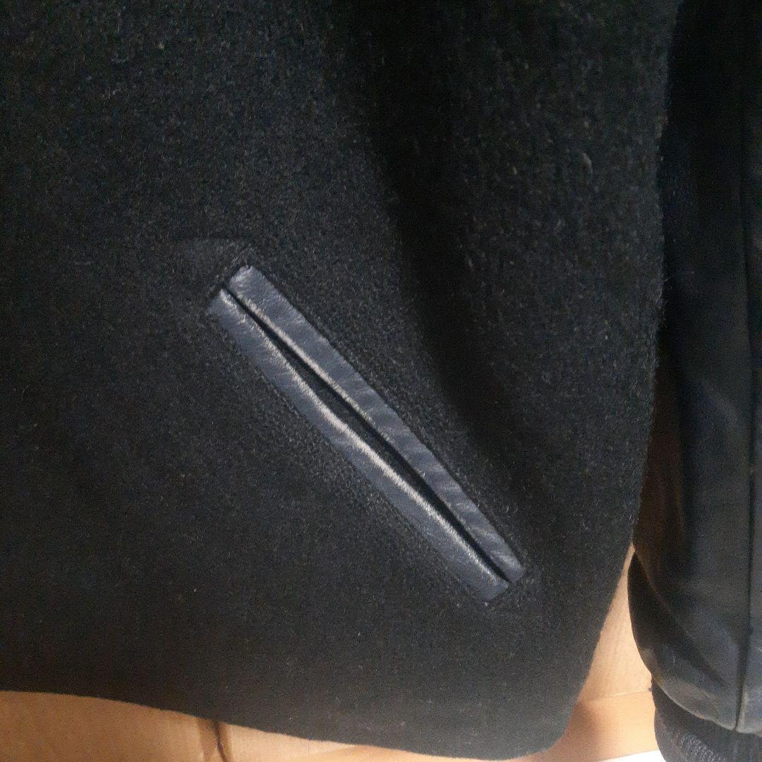 90s〜 SKOOKUM レザー メルトン スタジャン ネイビー×ブラック