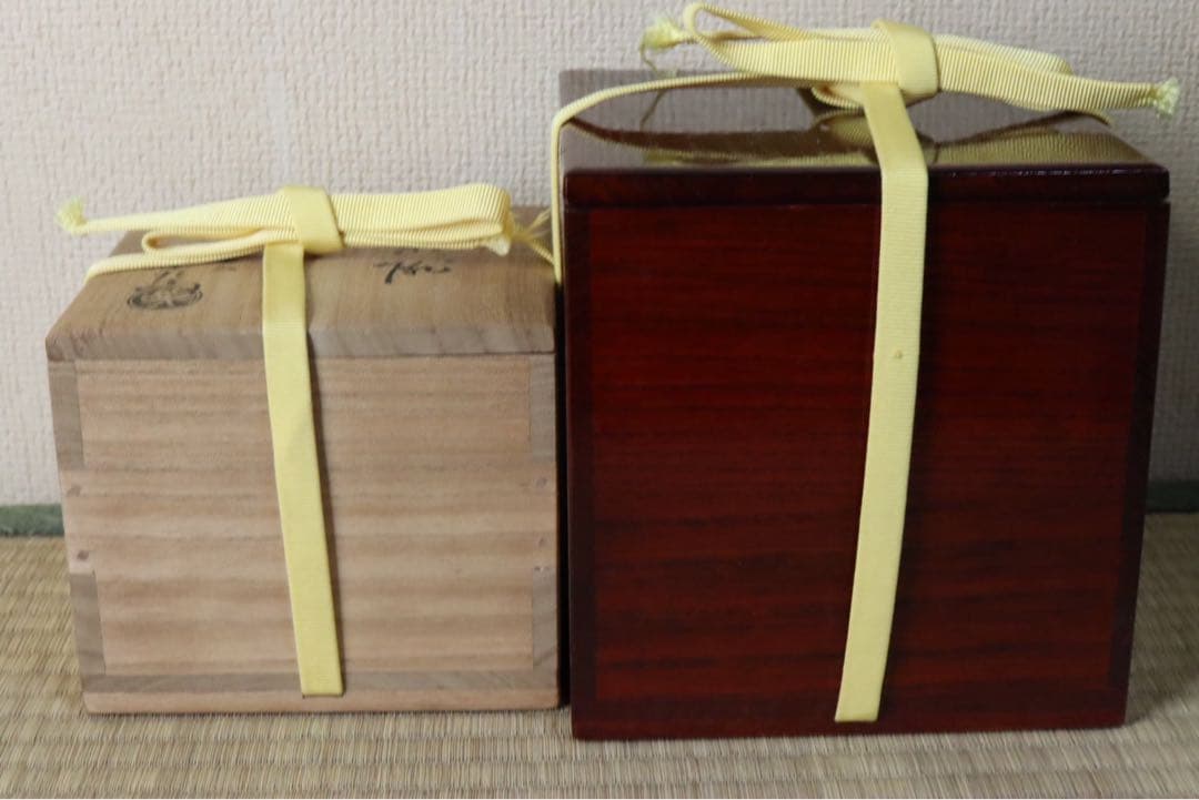 楽吉左衛門 旦入作 黒茶碗 碌々斎 花押 銘 書付箱 共箱 二重箱 - メルカリ