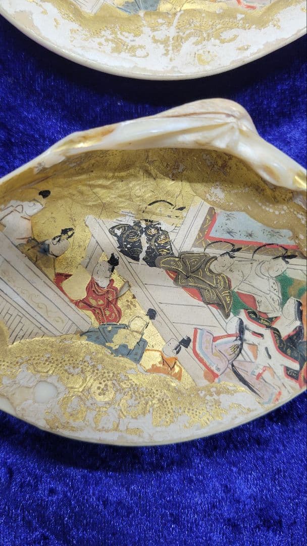 大きめ 江戸時代 貝合わせ 貝合せ 雛人形 蒔絵 ⑧金箔 源氏物語 郷土玩具