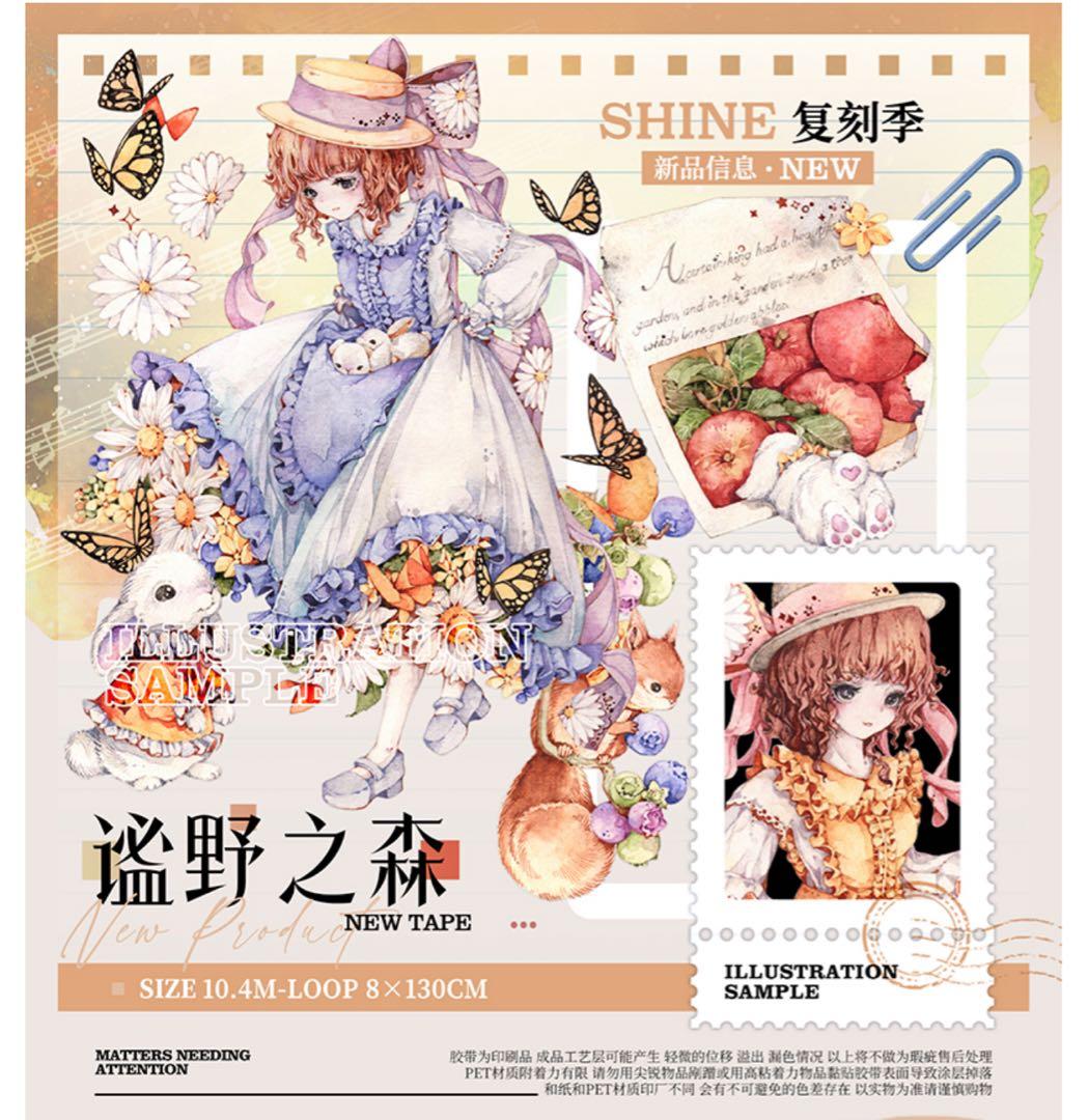 海外マステ マスキングテープ シール 獅子 人物 装飾 14ループセット