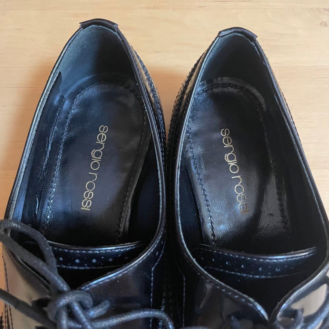 美品✨定価9万　セルジオロッシ　レースアップフラットシューズ　22.5cm