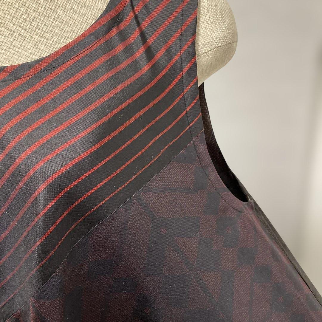 着物ワンピーステントラインロング丈《4》大島紬や紬等(7マルキ含)M〜L