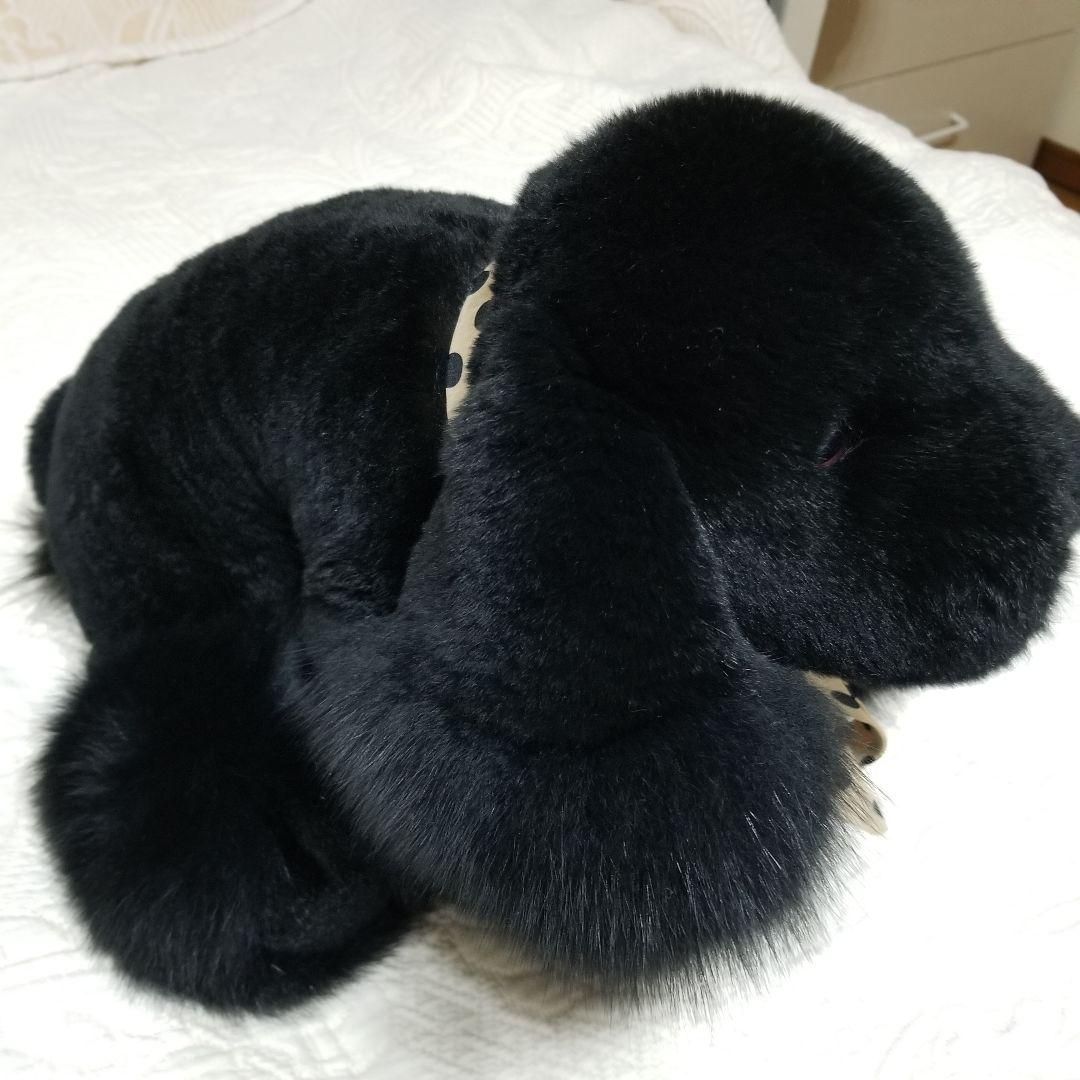リアルファー フォックス レキッシュ ブラック 犬ぬいぐるみ - メルカリ