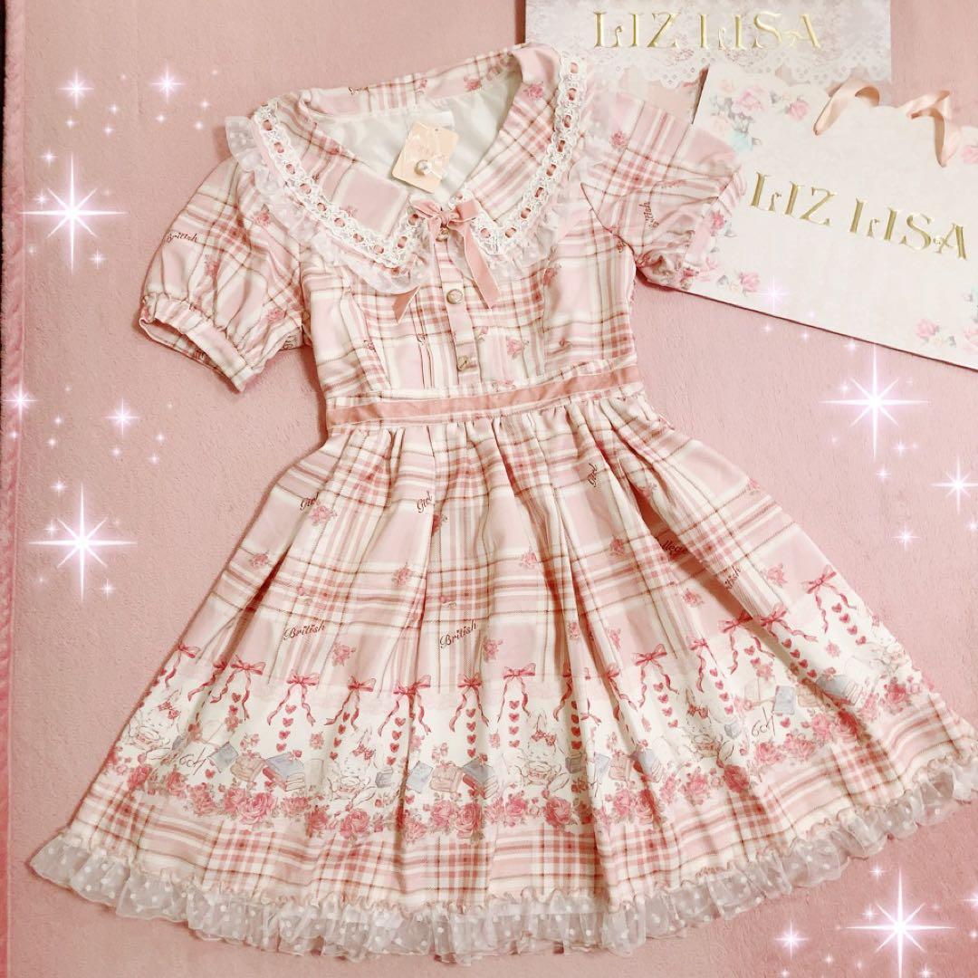 ☆リズリサLIZLISA☆チェック×うさぎ☆シャーロット柄ワンピース新品
