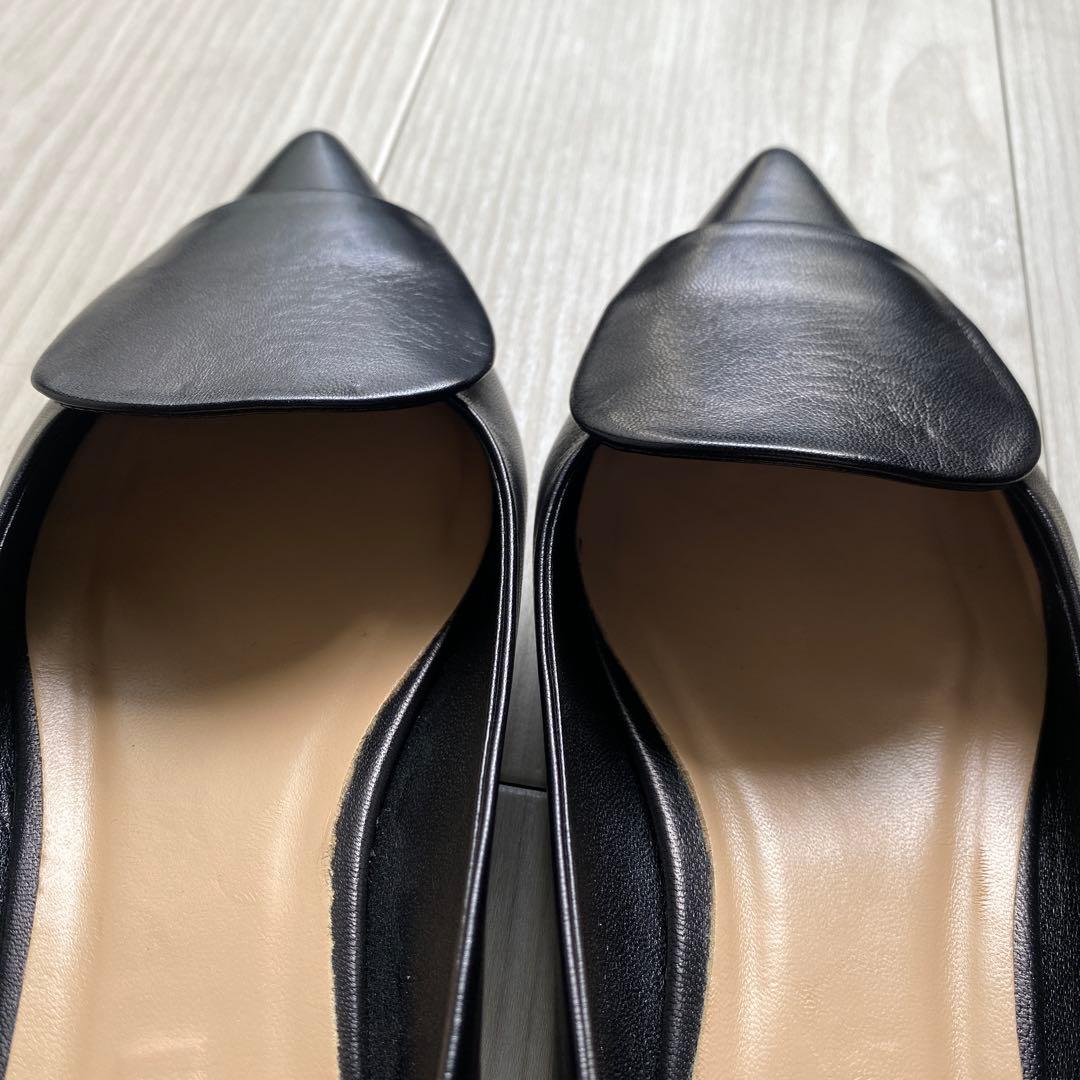 極美品ファビオルスコーニ ポインテッドトゥ フラットパンプス 24.5cm
